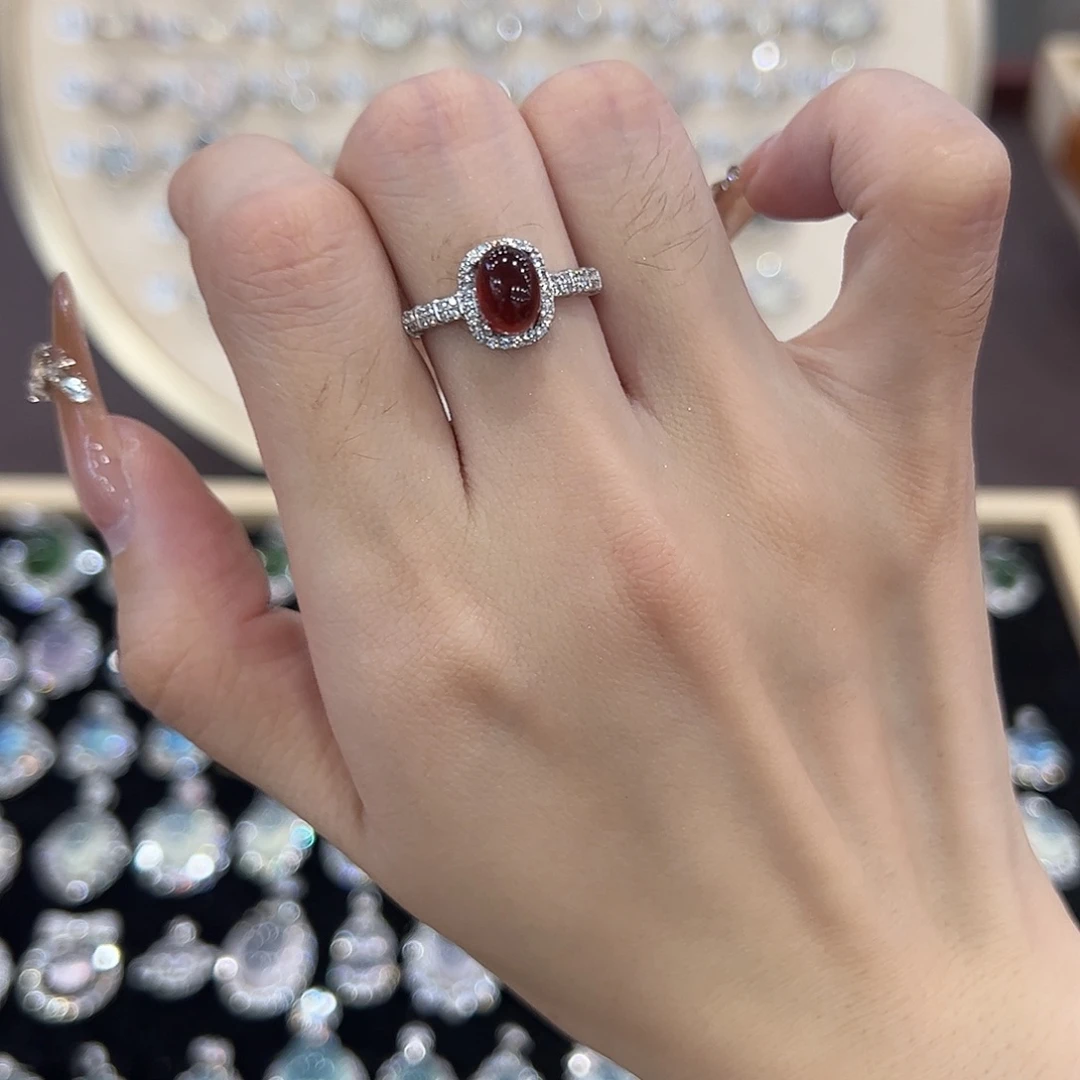 值***.蛇纹石玉银S925镶嵌戒指