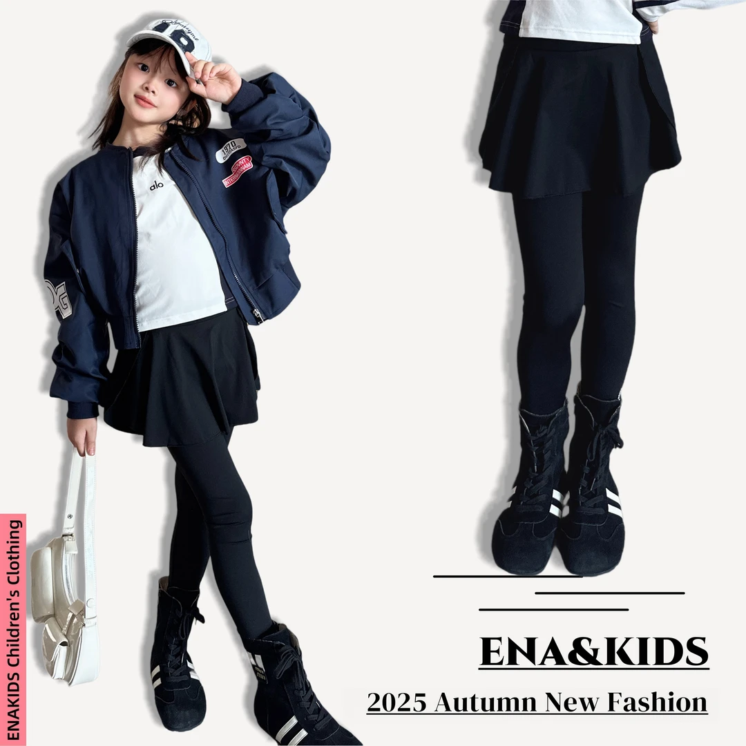 ENA恩娜kids【慕斯肌底】女童秋季假两件打底裙裤韩版弹力休闲裙裤