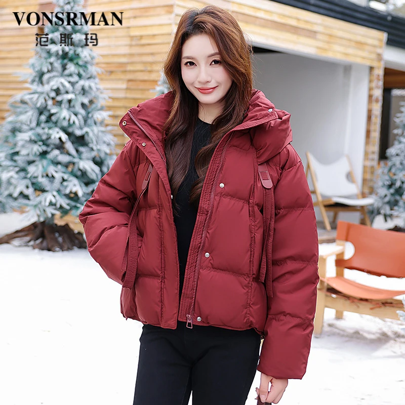 休闲短款羽绒服女冬2025新款高端时尚洋气小个子加厚保暖面包服潮