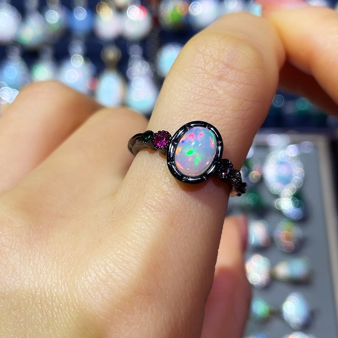 欧泊银S925镶嵌戒指