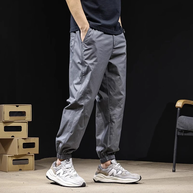 LEIGHZ/雷茨休闲裤男士夏季新款宽松大码潮牌哈伦束脚薄款裤子男