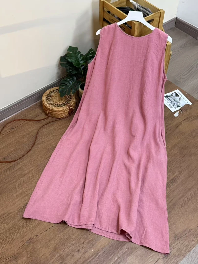 【云目悠悠】夏季新款时尚设计无袖女士背心裙-2025487