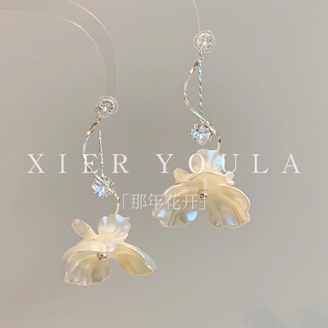 铜合金耳饰 【喜儿ula】3-11-3「那年花开」复古仙气花朵灵动气质耳环