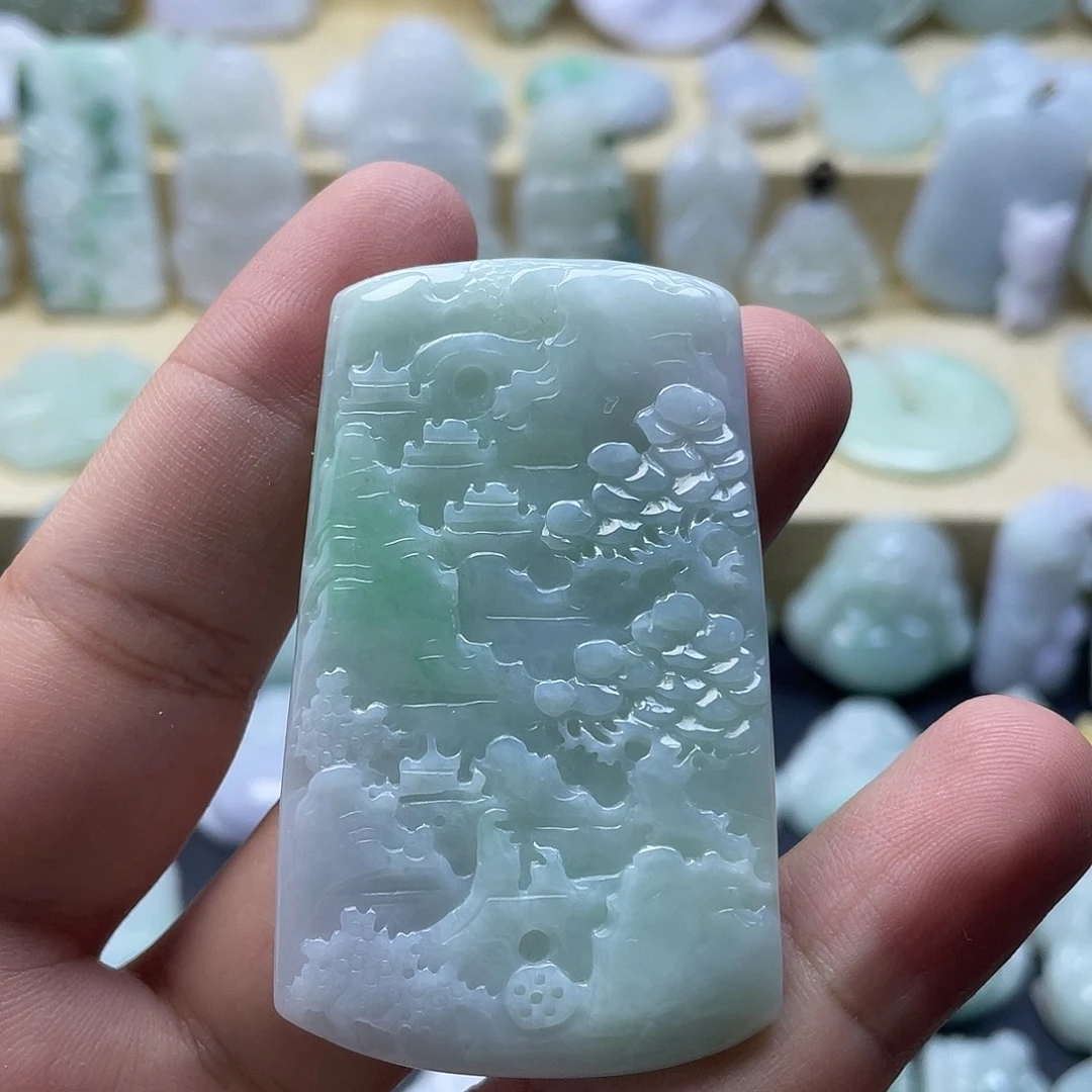 翡翠未镶嵌颈饰纯天然翡翠