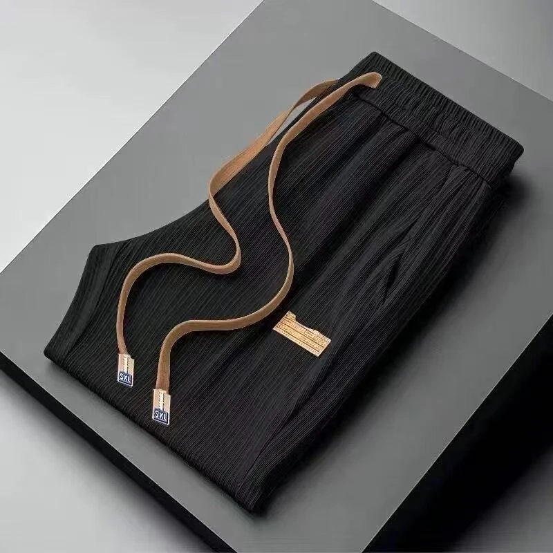 长裤薄款夏季阔腿裤直筒裤休闲裤男士时尚宽松冰丝裤裤子男款夏季