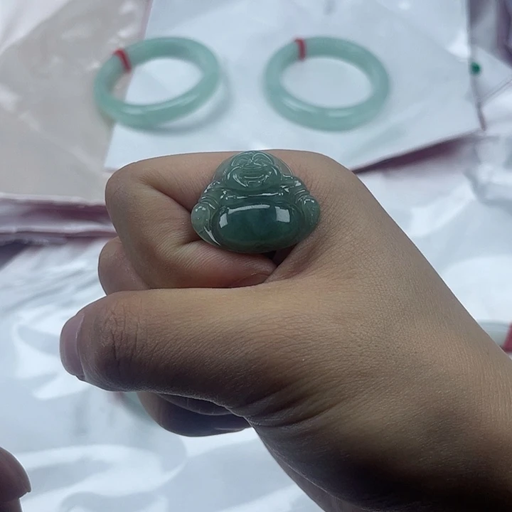翡翠18K金镶嵌吊坠(不含链)翡翠