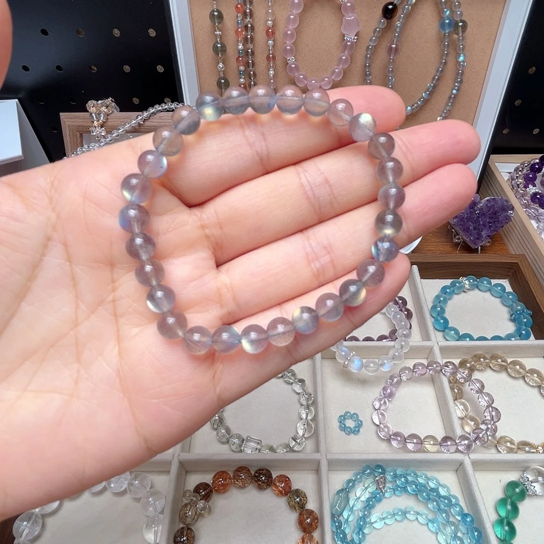 水晶手串未镶嵌瑶**棒灰月光