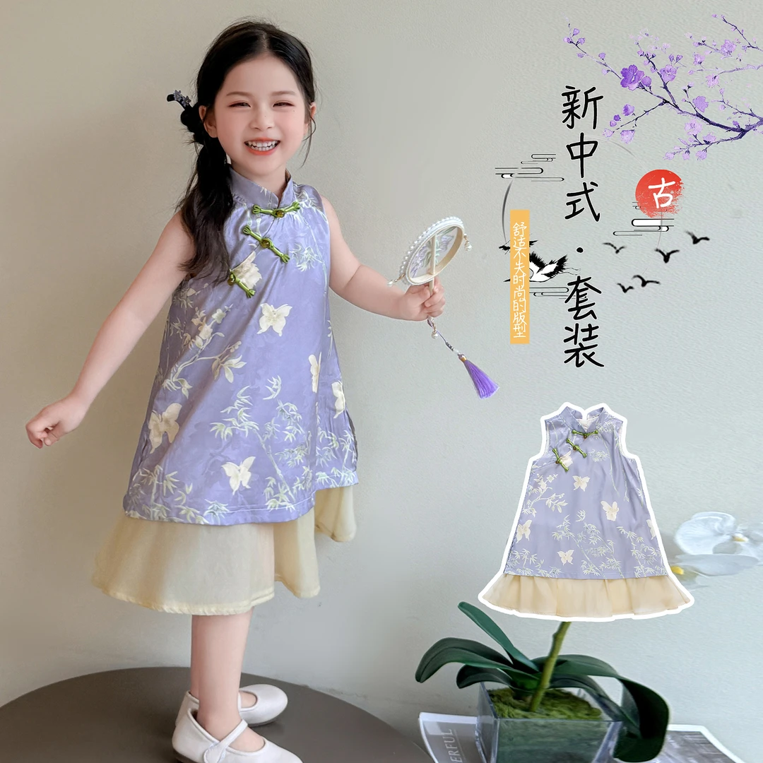 新中式小女孩夏装薄款古风汉服公主裙女童夏季国风连衣裙时髦洋气