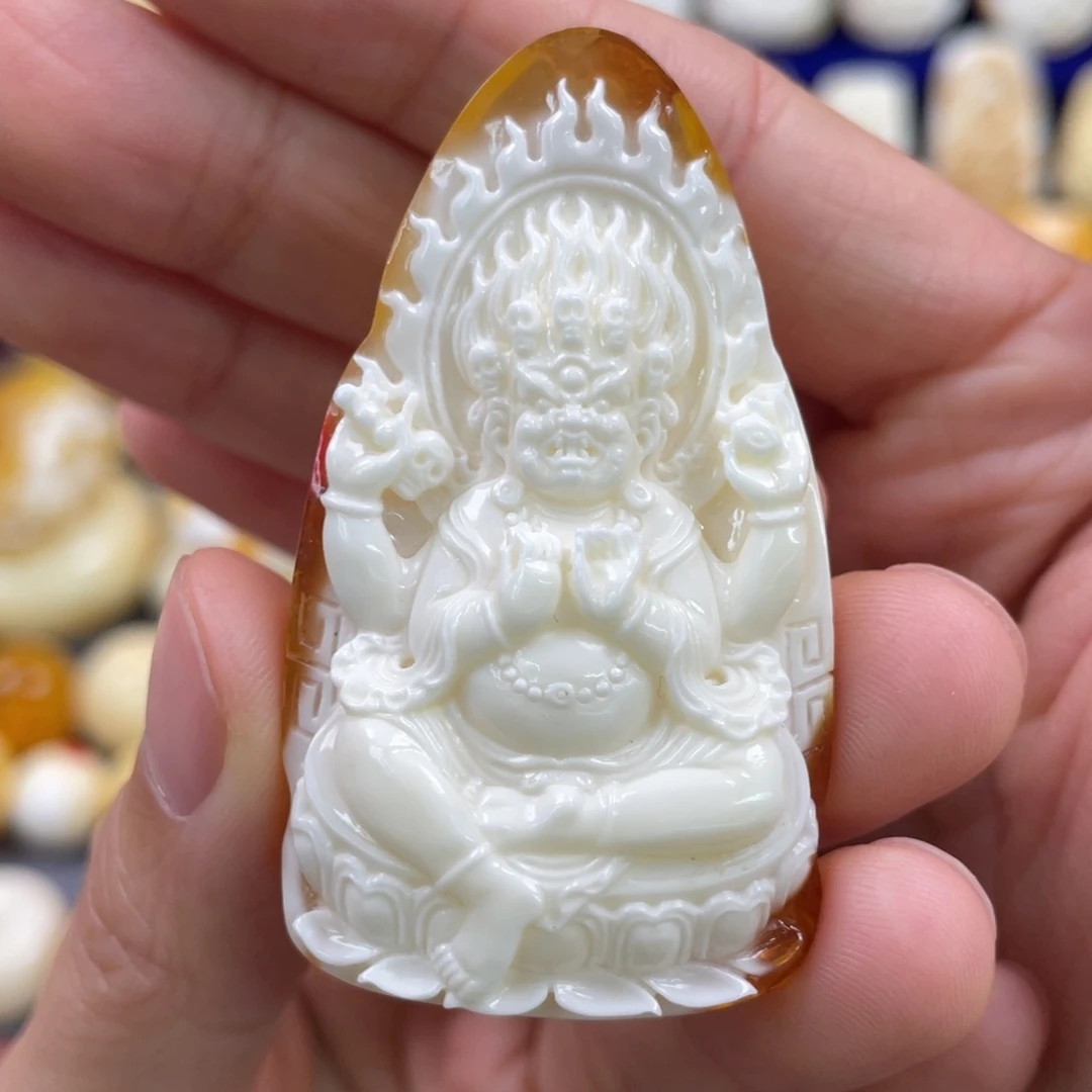 蜜蜡裸石未镶嵌琥珀蜜蜡大黑天