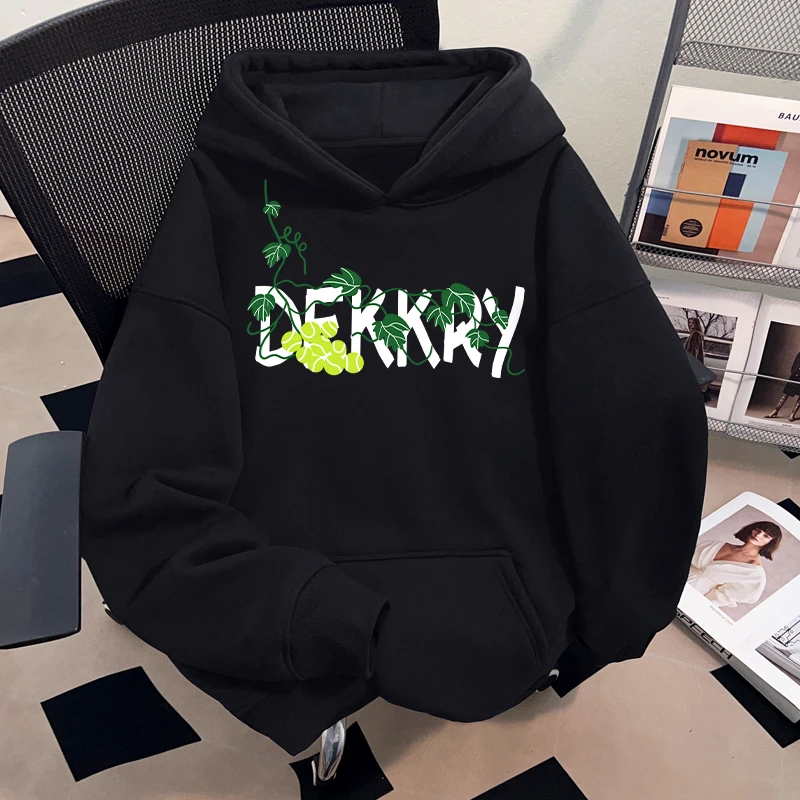 jtrt设计感葡萄网球印花连帽卫衣秋冬季新款美式街头宽松休闲男女