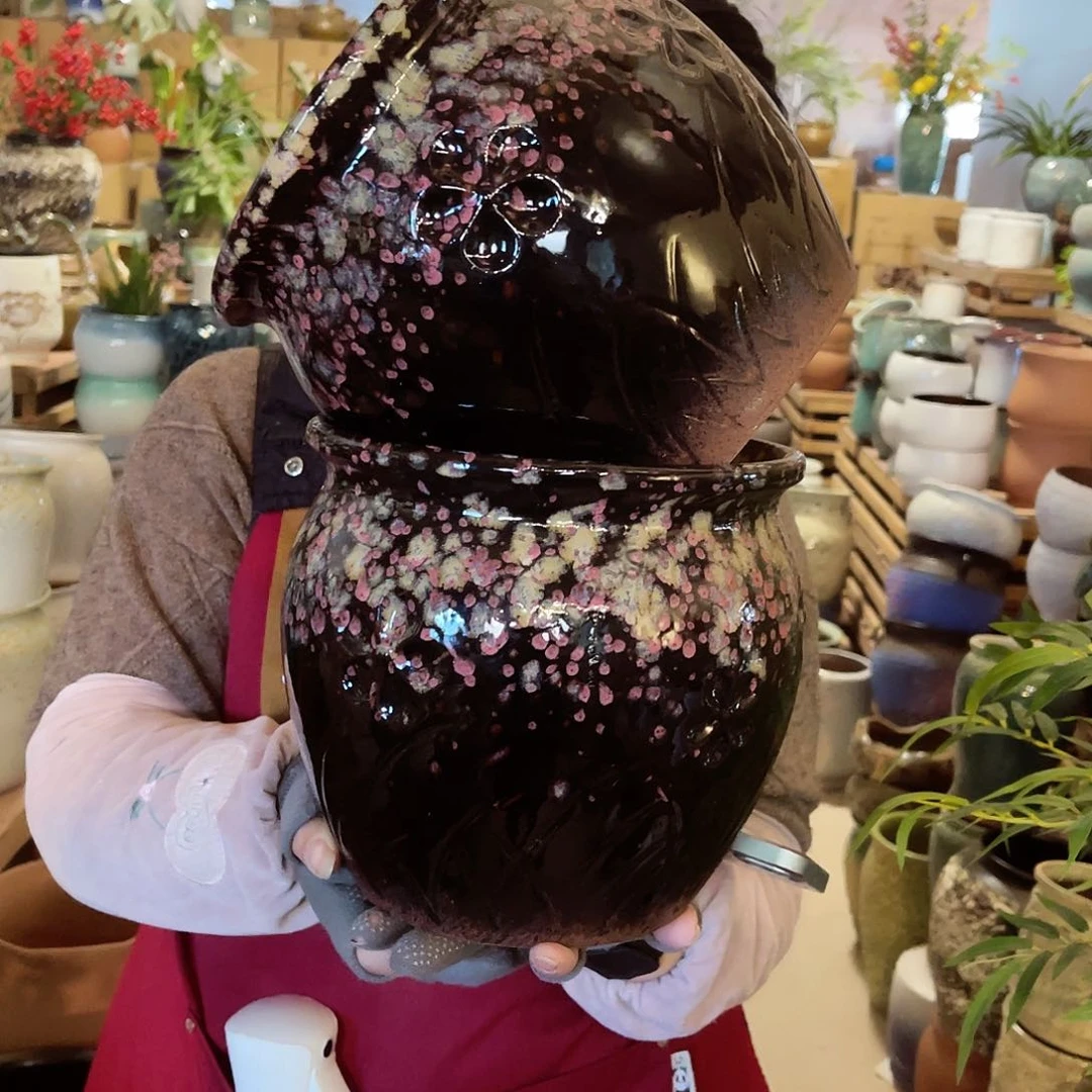 紫砂花盆高度20口径20