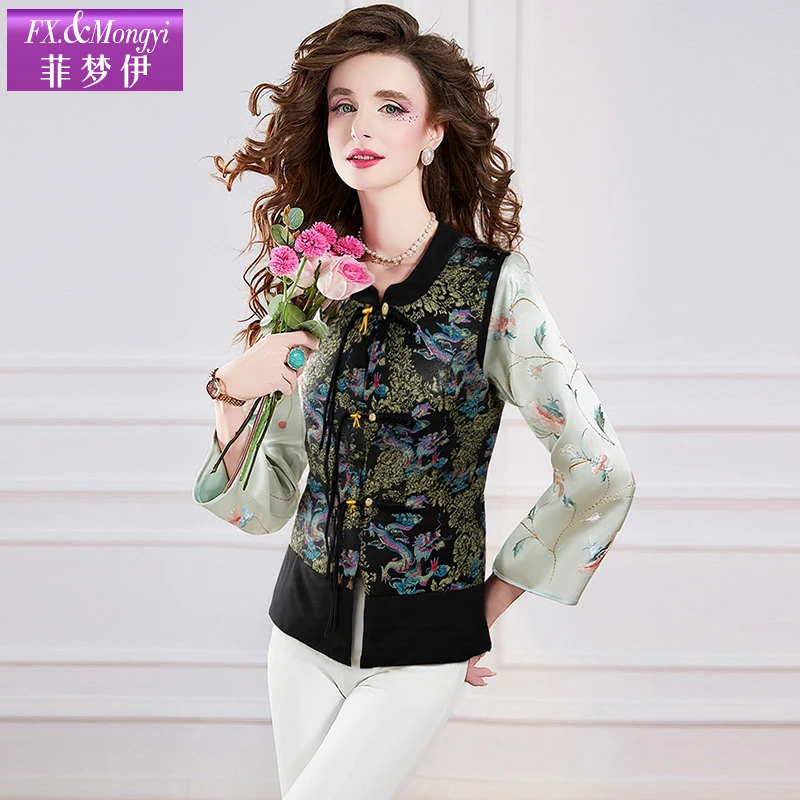 菲梦伊新款真丝新中式短马甲外套FXCW1021