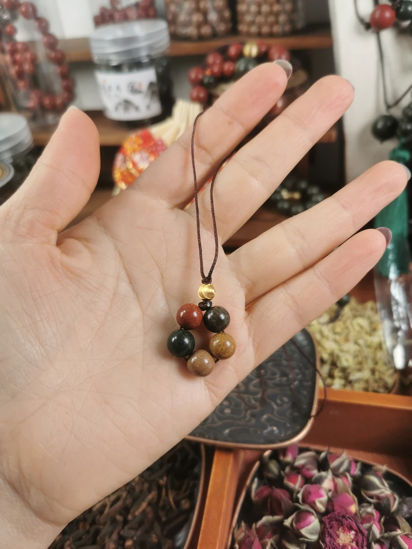 古法手工五方合香珠手机挂件