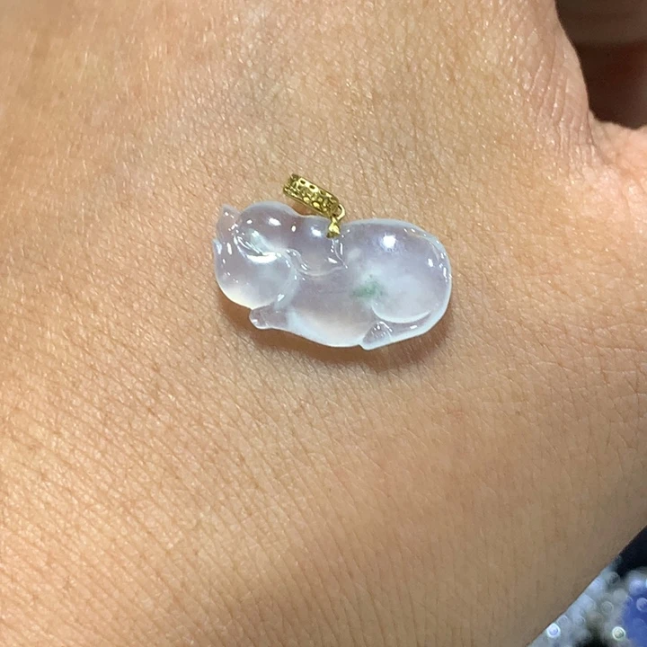 18K金镶嵌翡翠耳饰天然翡翠吊坠