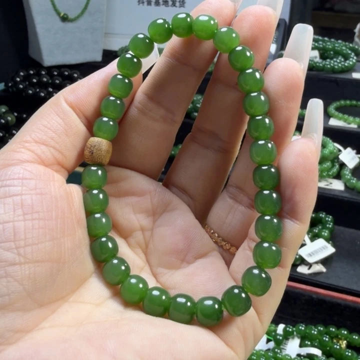和田玉（碧玉）未镶嵌手链7