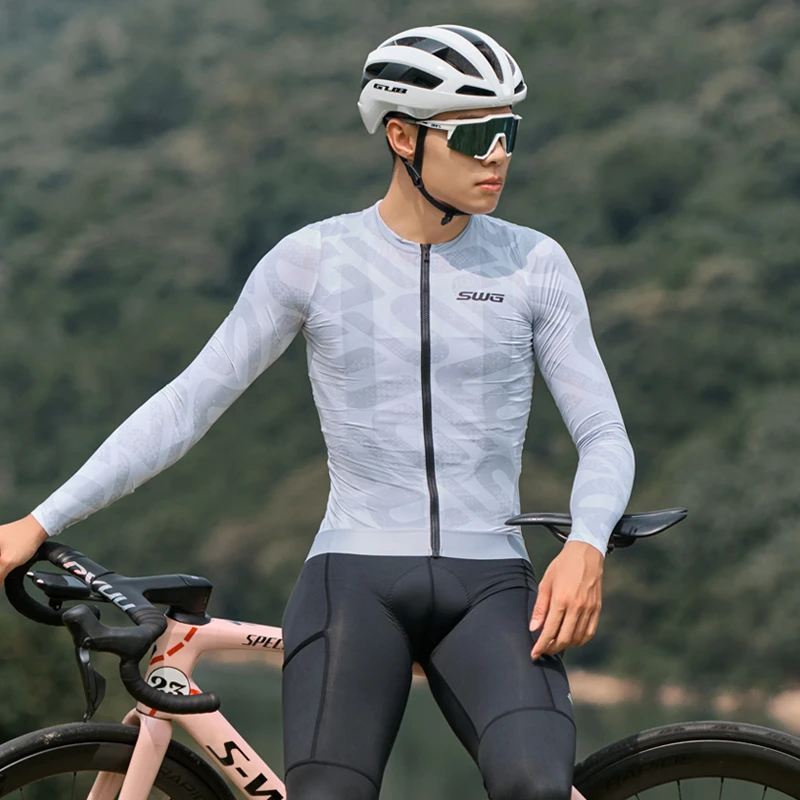 SWG铭胜男春夏季时尚山地公路自行车骑行长袖上衣（极影短/长上衣）
