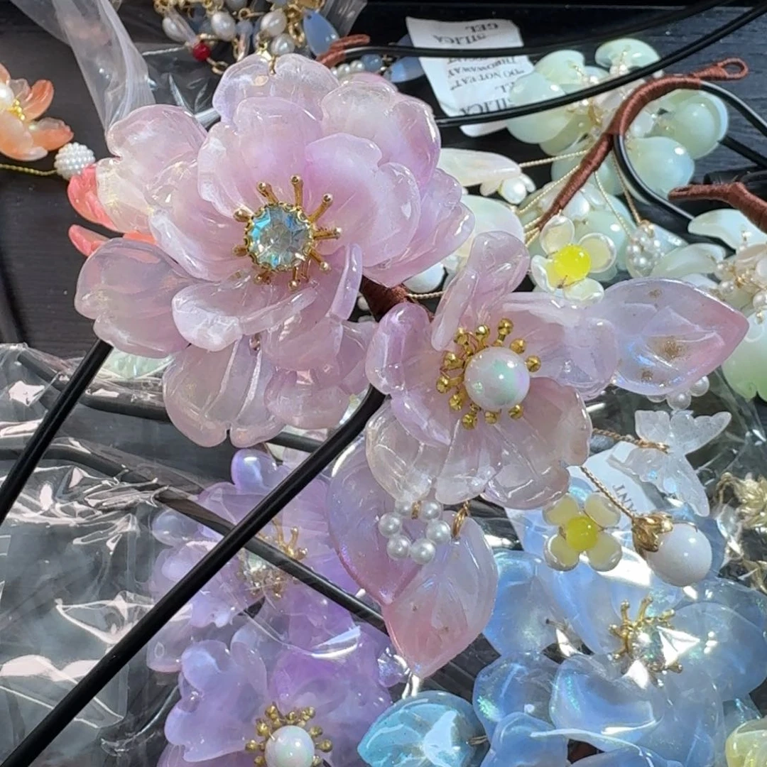 铁合金仿水晶古风琉璃发簪……