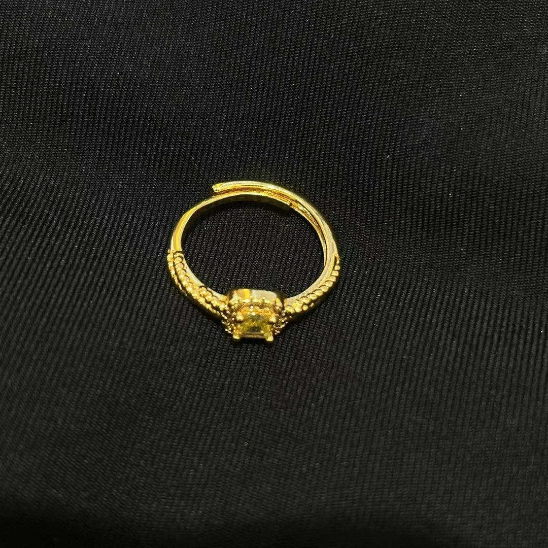 【云总甄选】闪耀星光拉丝黄水晶戒指合金镶嵌【YDR99】