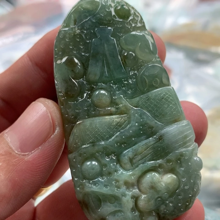翡翠未镶嵌颈饰保真天然a货翡翠