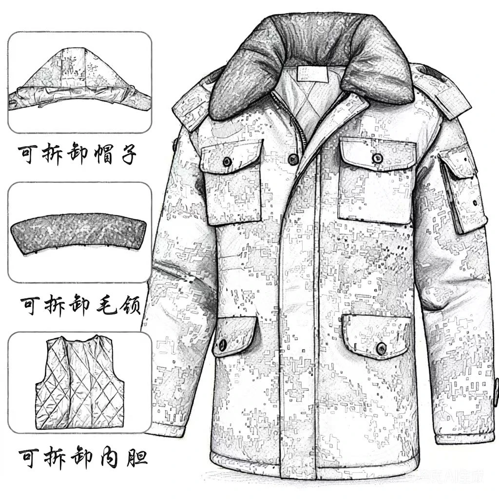 防寒加厚保暖棉大衣中产款适合户外执勤钓鱼夜班冬季穿四色可选