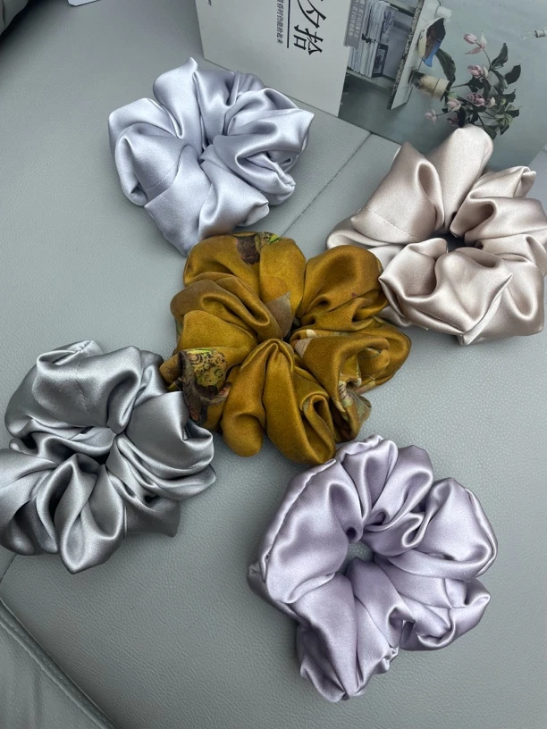 手工香云纱大肠发圈头花同款优雅时尚设计丸子头发饰星城昊瀚高端