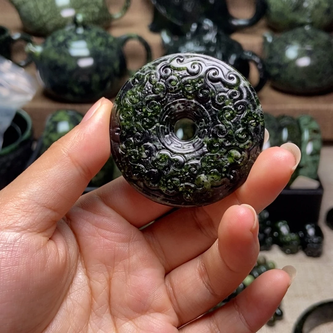 蛇纹石玉未镶嵌药王石平安扣