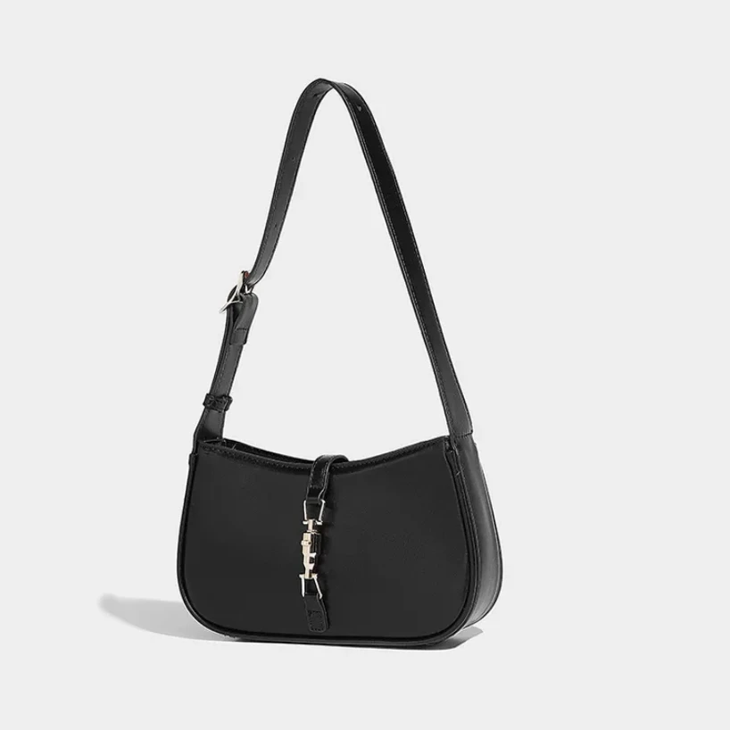 [蟹妹妹优选]新款时尚百搭女士单肩斜挎包1015-1-黑色