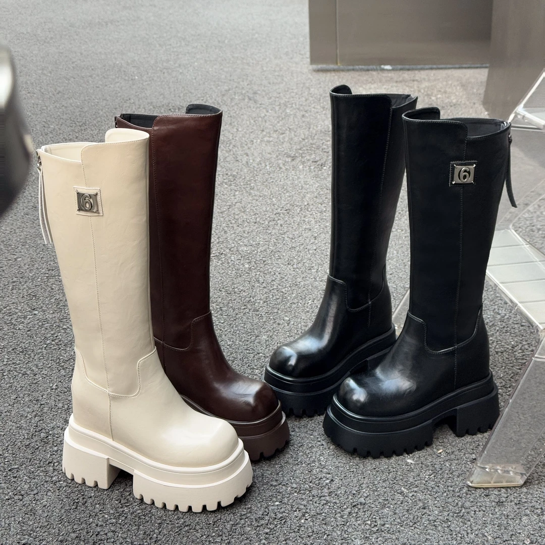 增高12CM2024秋季新款女鞋时尚欧洲站百搭小个子长靴9778-10