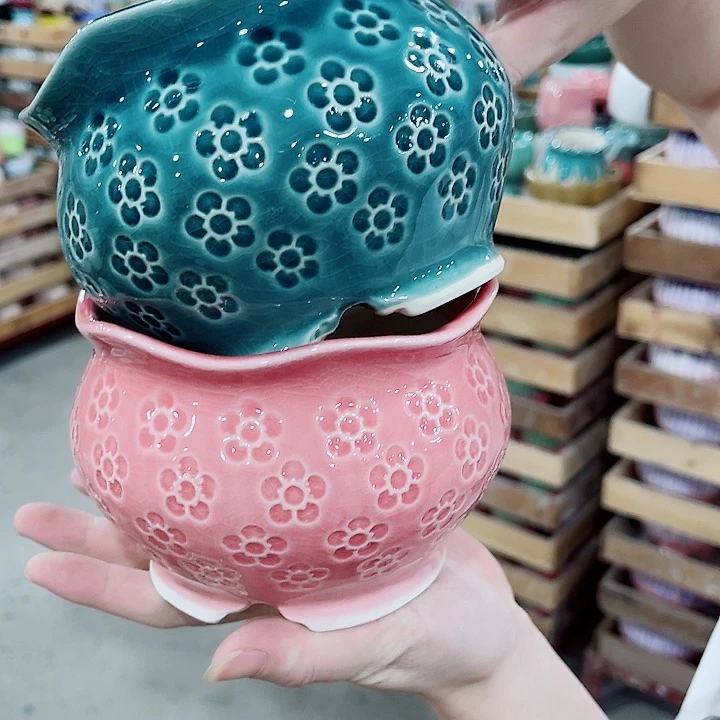 有孔，凑10元包邮陶瓷花盆发货！