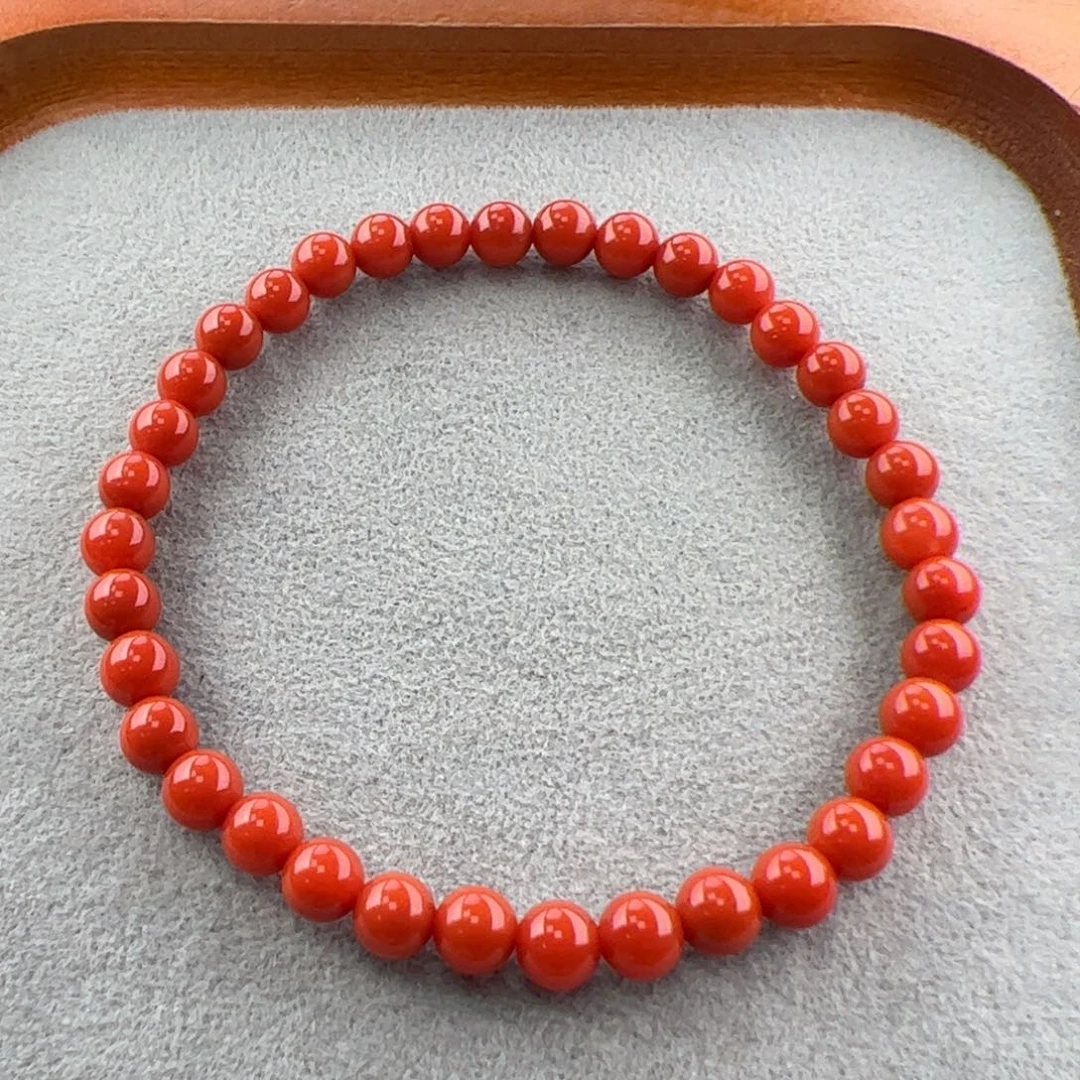 南红玛瑙（满肉柿子红手串5+）未镶嵌