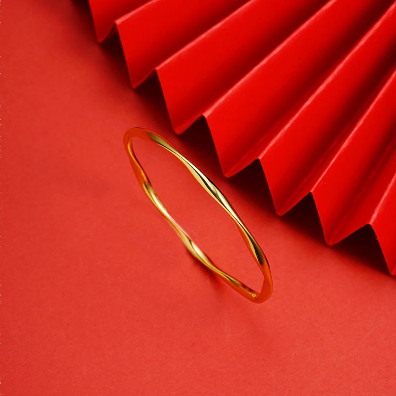 铜合金手镯越南手镯轻奢风简约不规则线条镯子女百搭设计感饰品货