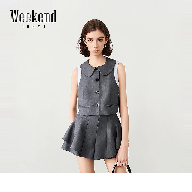 【商场同款】卓雅周末25夏新款学院风娃娃领俏皮无袖上衣R220701C