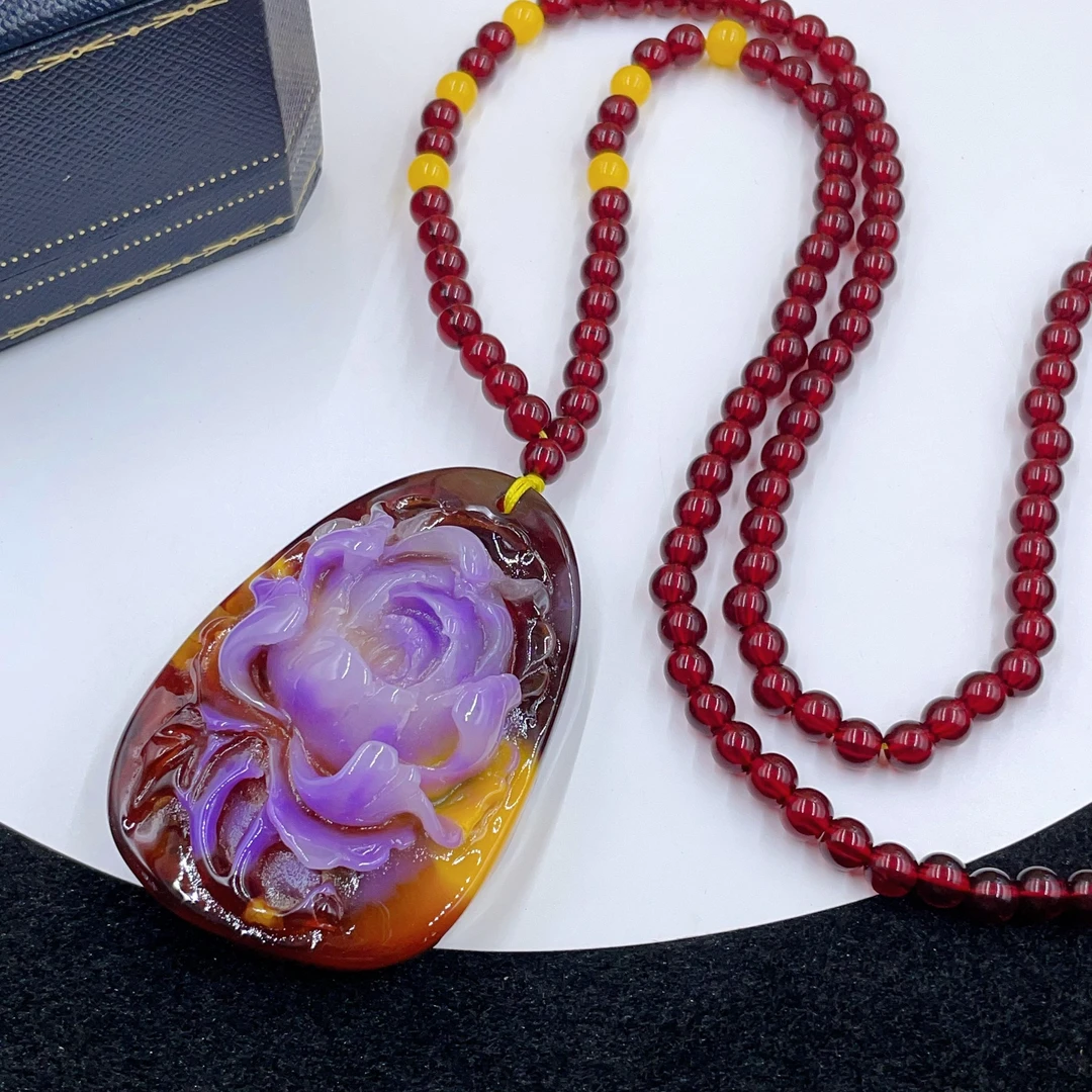 吊坠 4422  浅紫色花吊坠百搭多样性发货