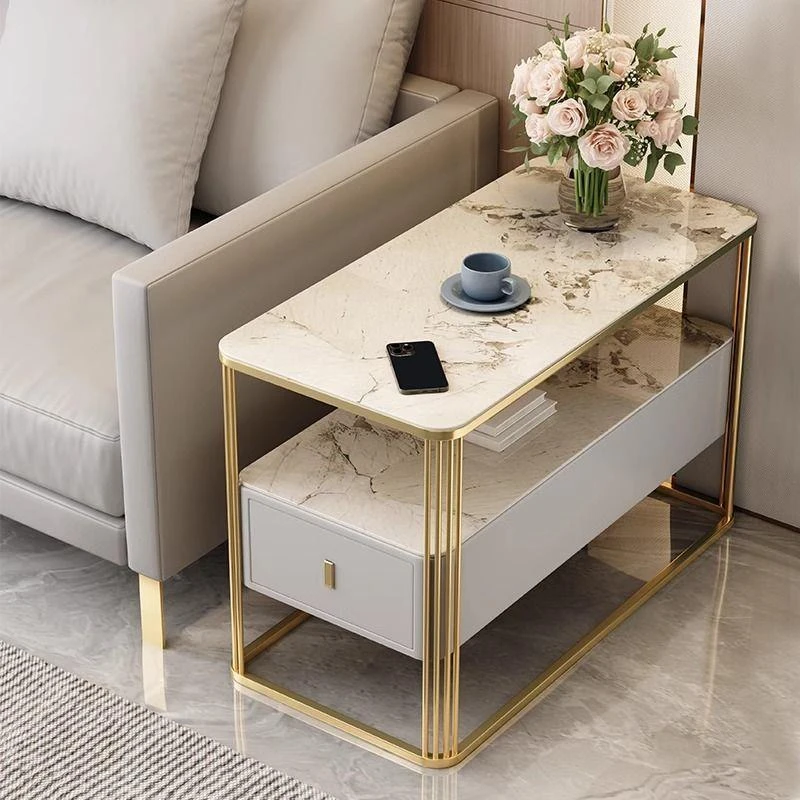 轻奢高级感沙发边柜现代简约岩板边几客厅小茶几收纳储物柜侧边柜