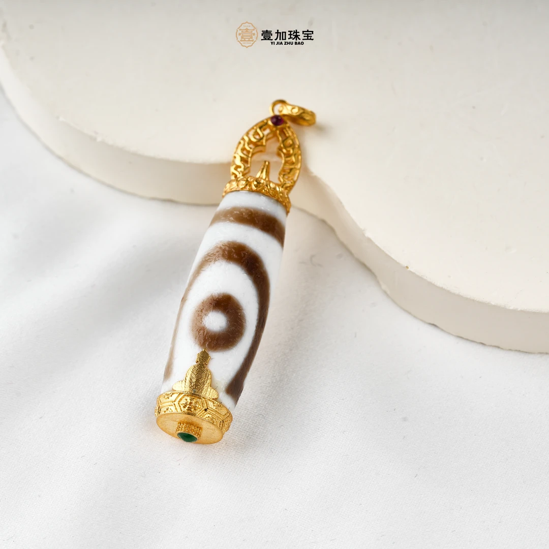 壹加小青|金镶白毫二眼吊坠多样性发其一