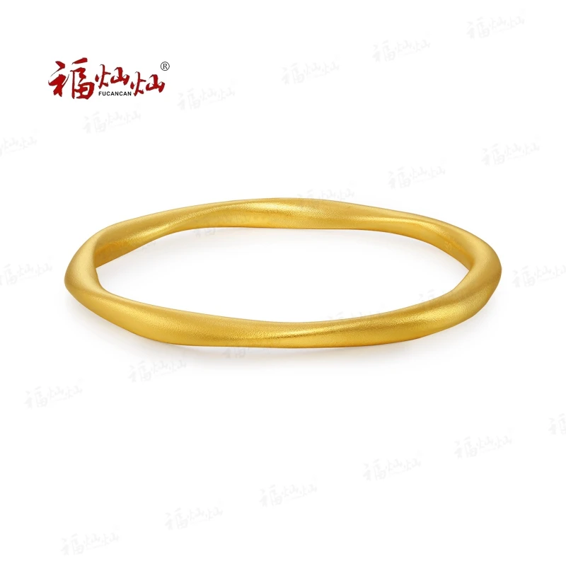 福灿灿 足银手镯 礼盒装  气质满满爆款百搭莫比乌斯ins环手镯