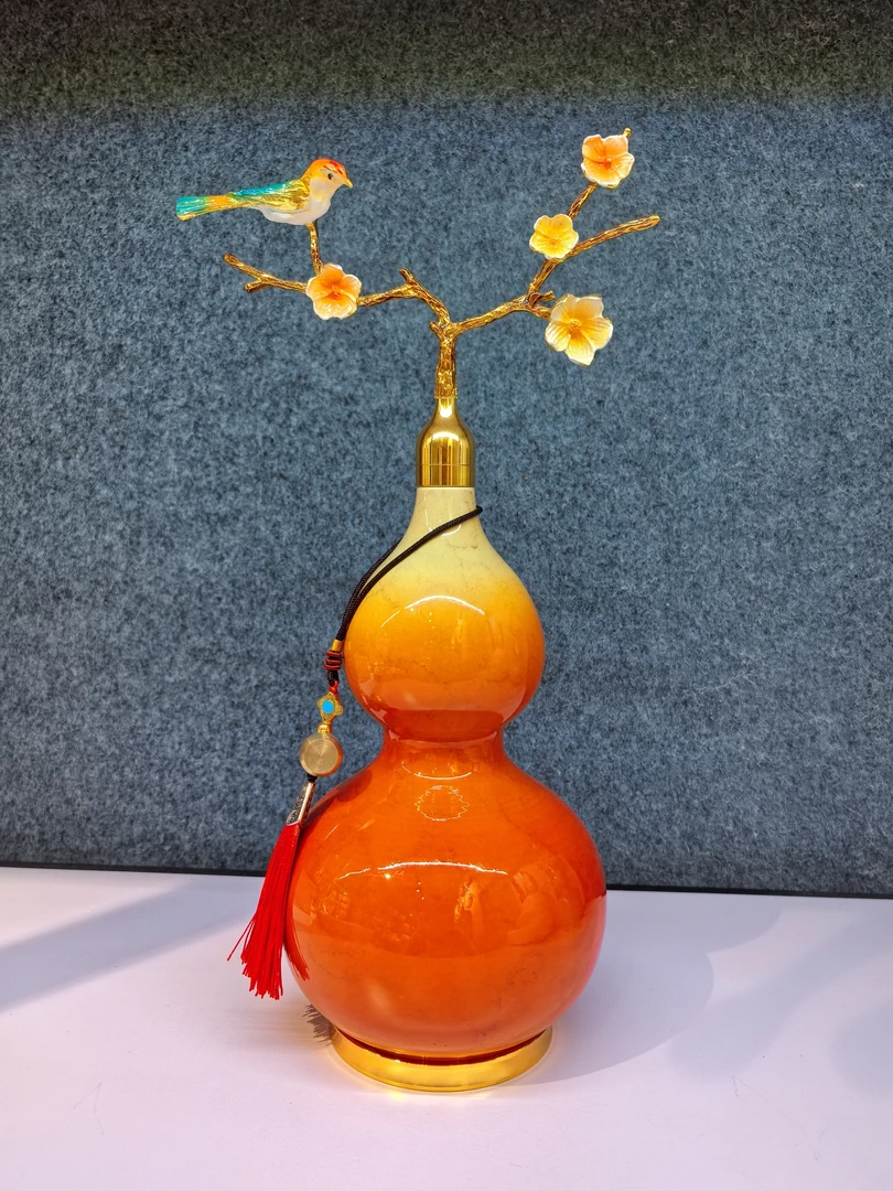珐琅彩合金开口葫芦