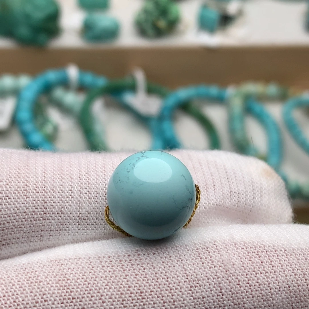 绿松石未镶嵌珠宝奇石13.2mm