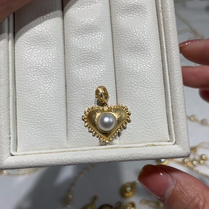 海水珍珠吊坠(不含链)18K金镶嵌