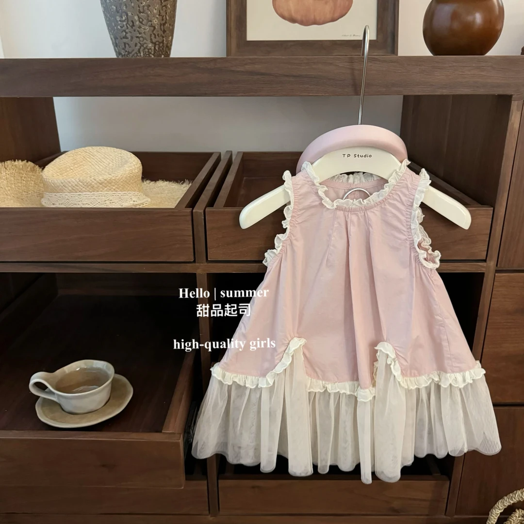 【甜品起司】芭蕾美学！韩国童装女童人鱼尾裙花边拼接设计感公主裙