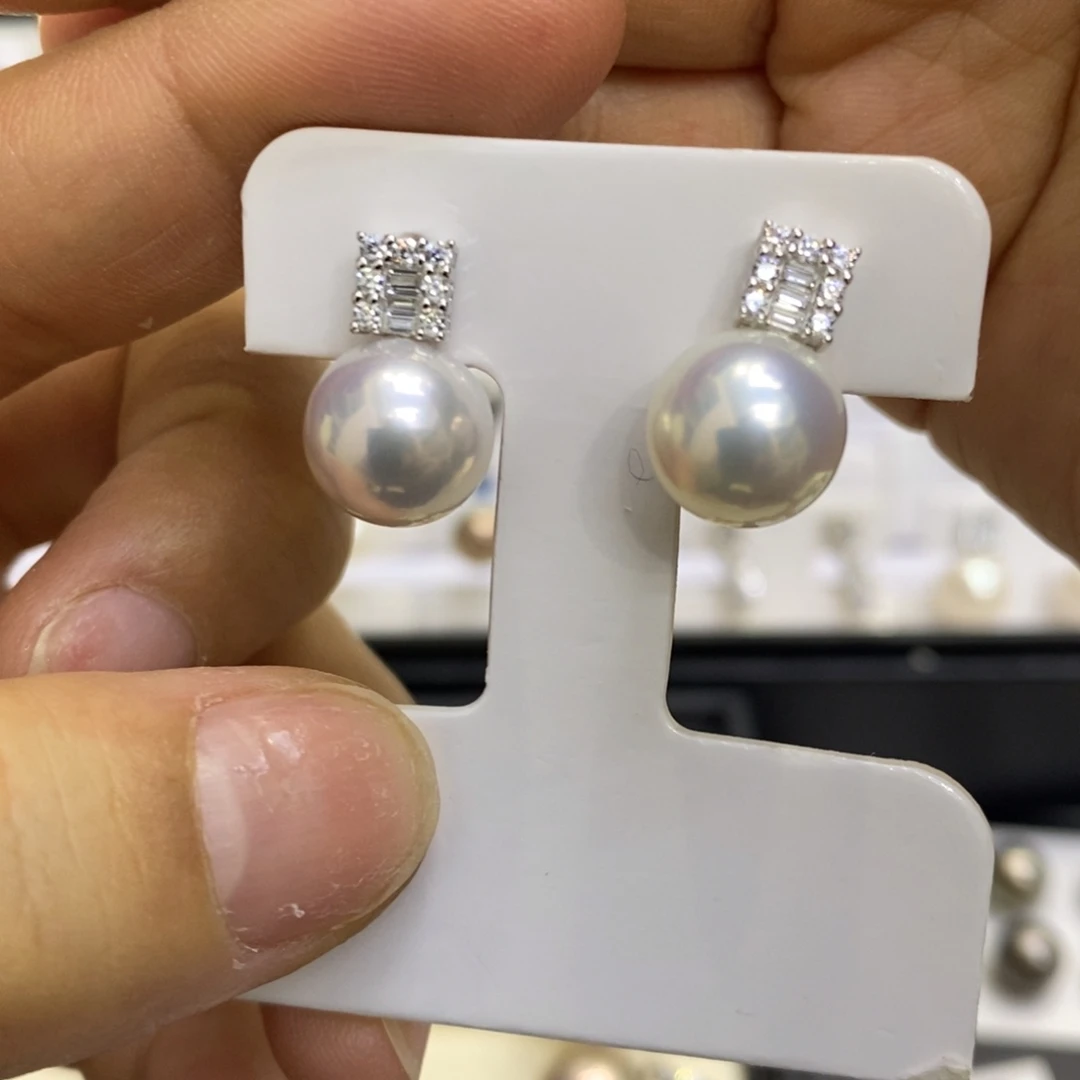 淡水珍珠耳饰银S925镶嵌