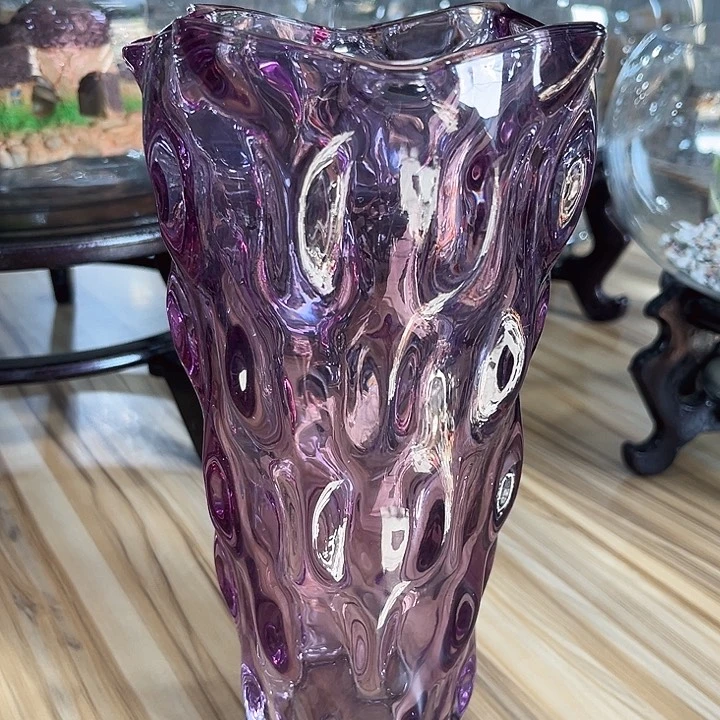 水晶花瓶紫色小号波西米亚