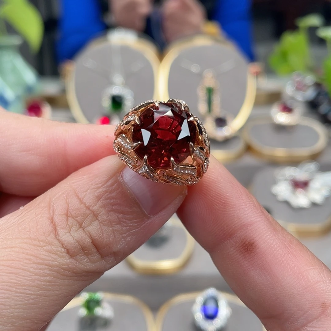 碧玺戒指18K金镶嵌10.54ct