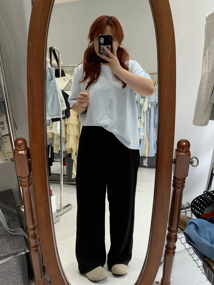 78158）2025夏季新款大码胖妹妹宽松显瘦直筒休闲裤女薄款裤子