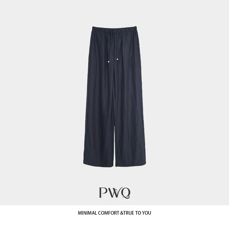 【自然呼吸】休闲裤直筒洋气阔腿天-丝亚-麻松紧腰FY-25416XK10