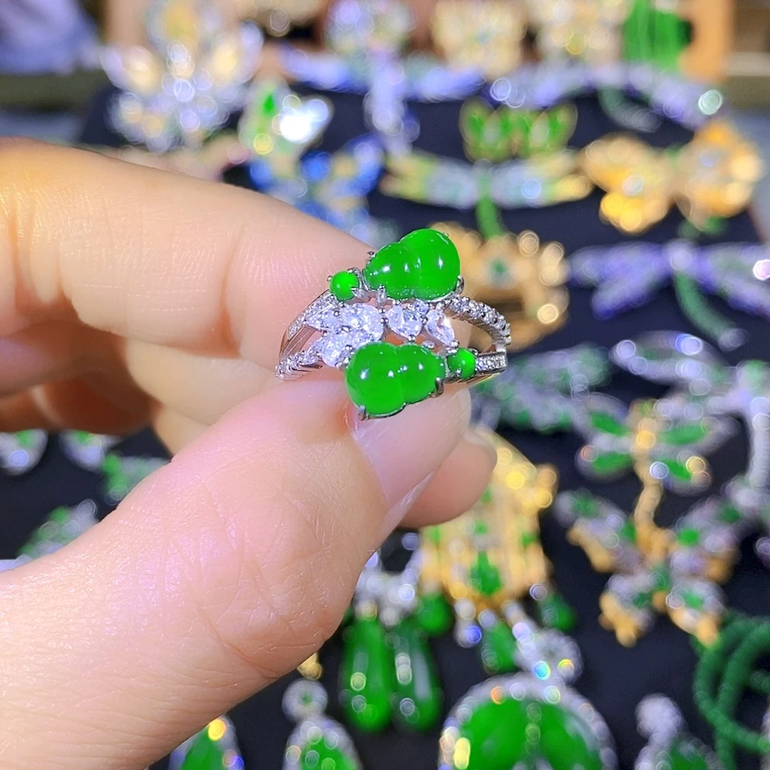 吊坠(不含链)银S925镶嵌翡翠