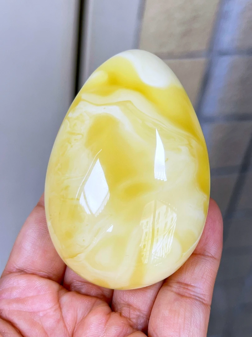 焦皮料黄白妖花蜡水滴吊坠