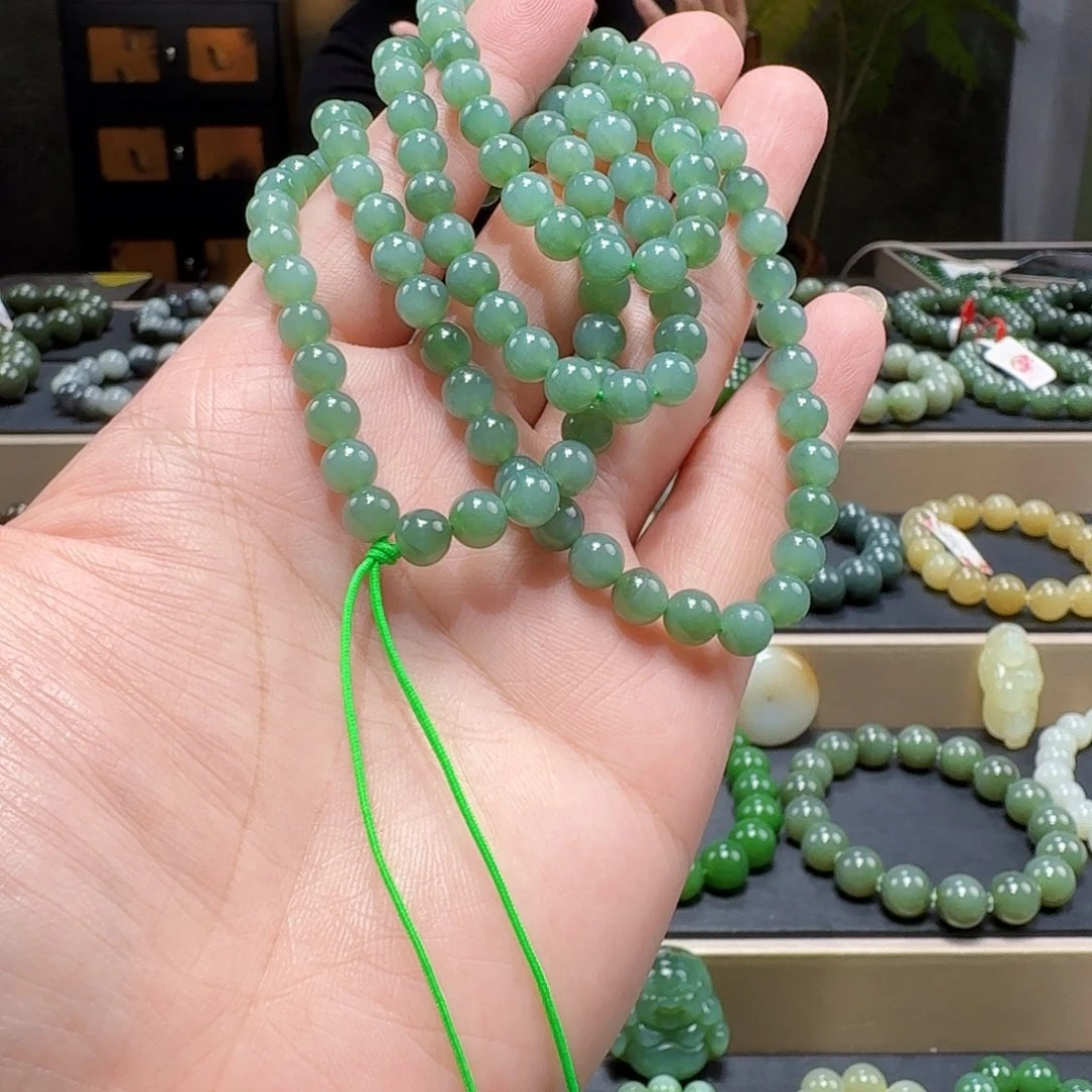 和田玉（碧玉）未镶嵌手链6 108