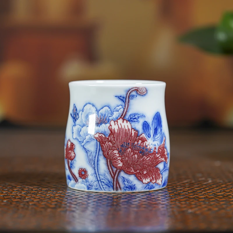 【央广非遗】沐茗古韵青花釉里红梦幻虞美人mmgy103