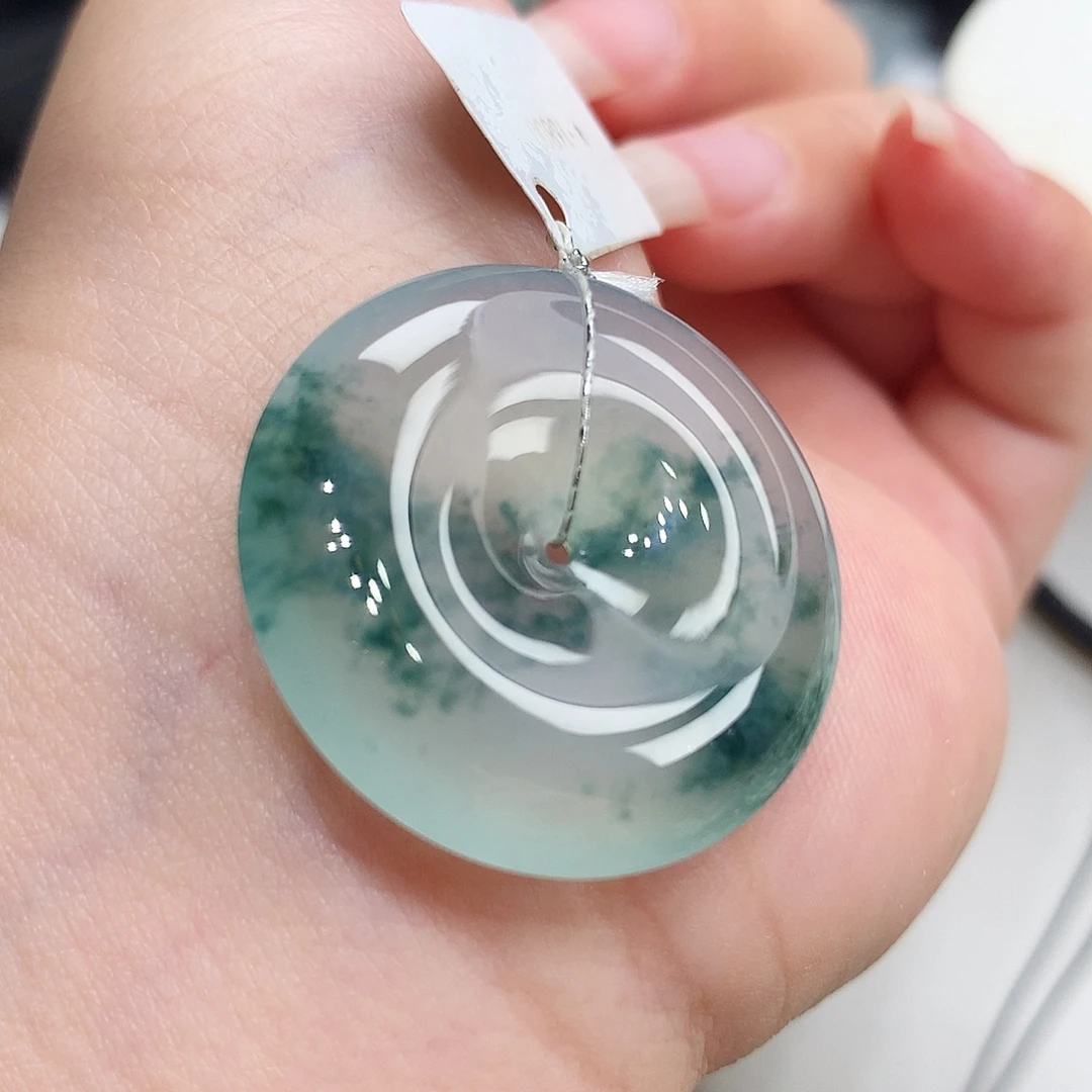 翡翠未镶嵌胸饰翡翠77，28.5/5.7